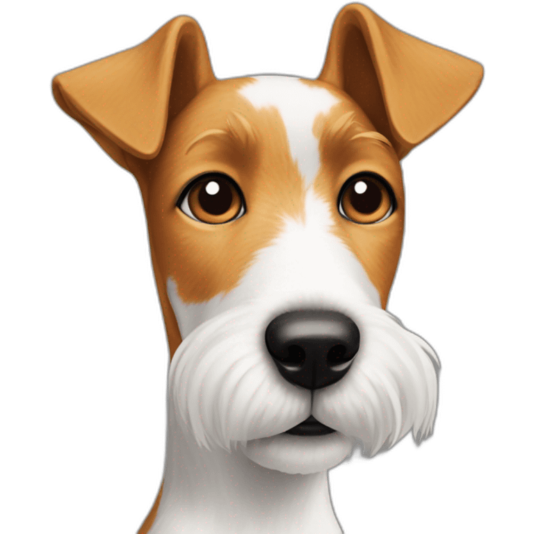 Fox terrier with on ear pointing up and the other ear folded emoji