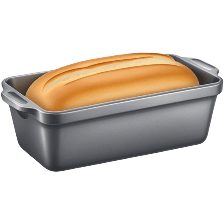 Realistic small isolated metallic gray bread loaf pan. emoji