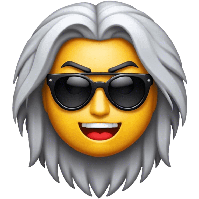 Cinematic Realistic Rock 'n' Roll Pop Culture Emoji, depicted with a dynamic portrayal of the rebellious spirit of rock music rendered with bold textures and vibrant, edgy lighting. emoji