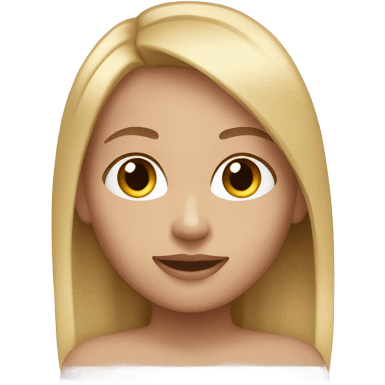 Girl with blonde straight hair that’s tan emoji