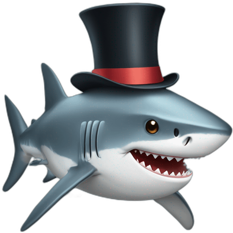 Shark with a top hat emoji