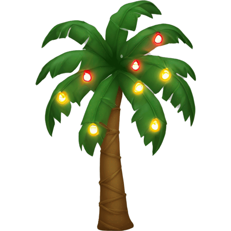 palm tree with christmas lights emoji