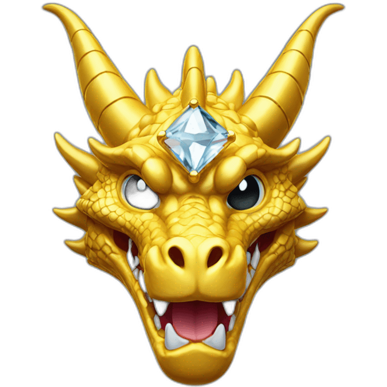 Gold Dragon Head With Diamond Horn emoji