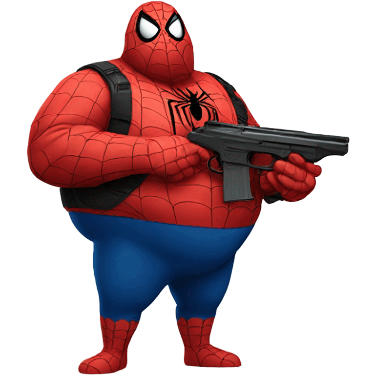 Fat Spider-Man with a gun  emoji