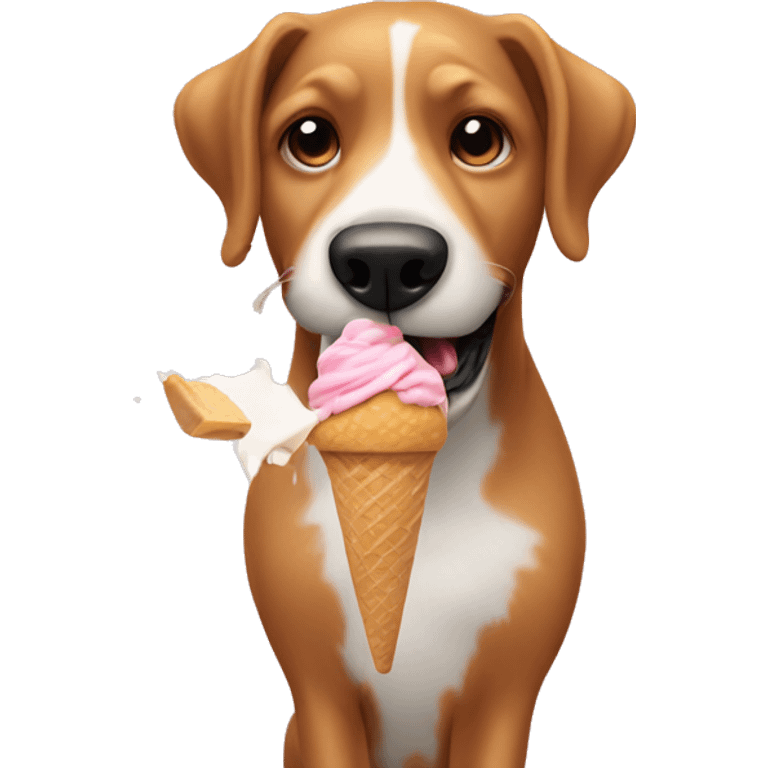 Dog eating ice cream emoji