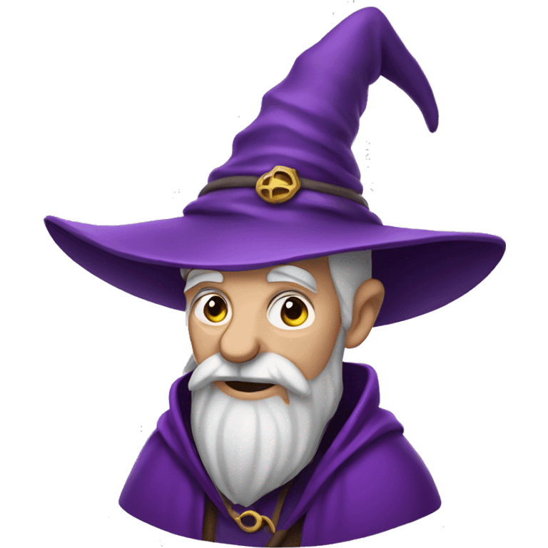 Old man wizard with purple clothes with purple witch hat emoji