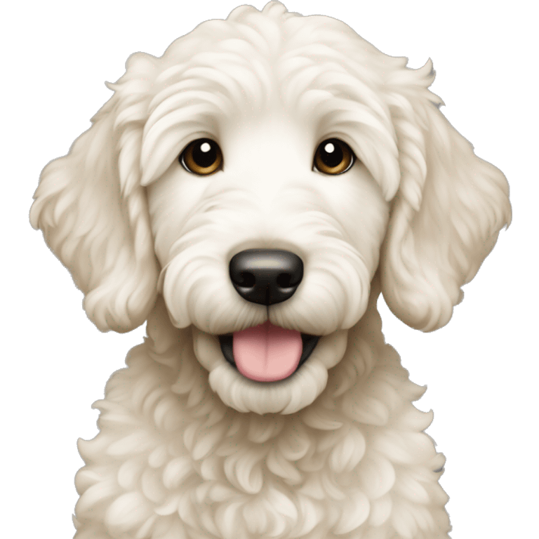 a white cream goldendoodle puppy emoji