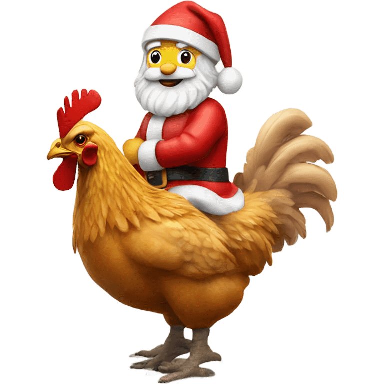 santa claus riding a chicken emoji