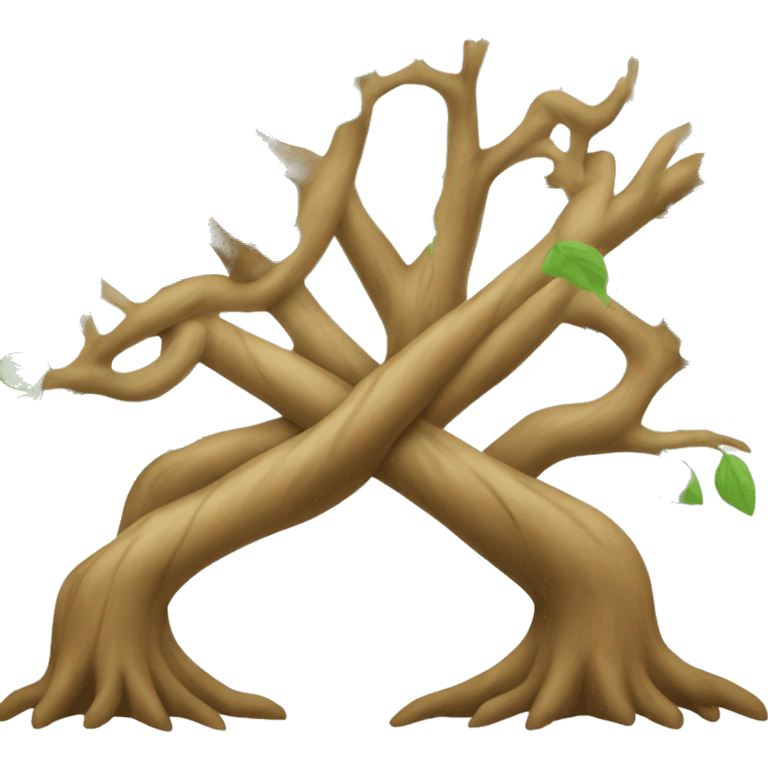 Tree with roots and leaves people of different color around it holding hands  emoji