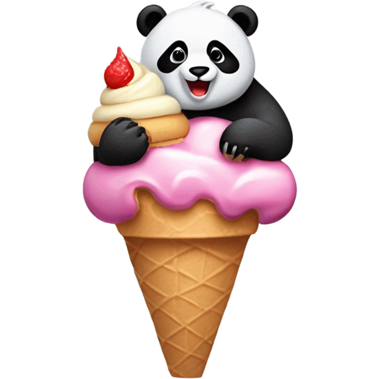 Panda eating ice cream emoji