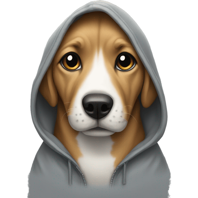 Dog wearing a hoodie emoji