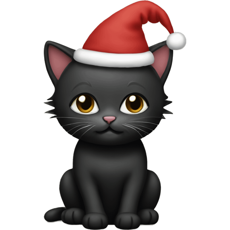 Black Christmas kitty emoji