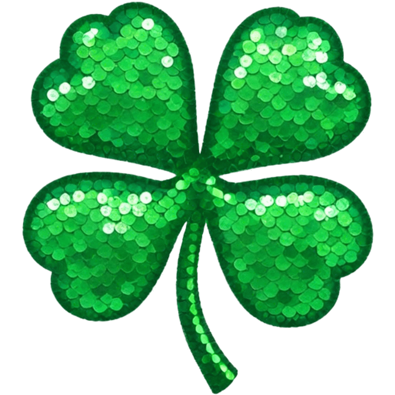 green sequin shamrock emoji