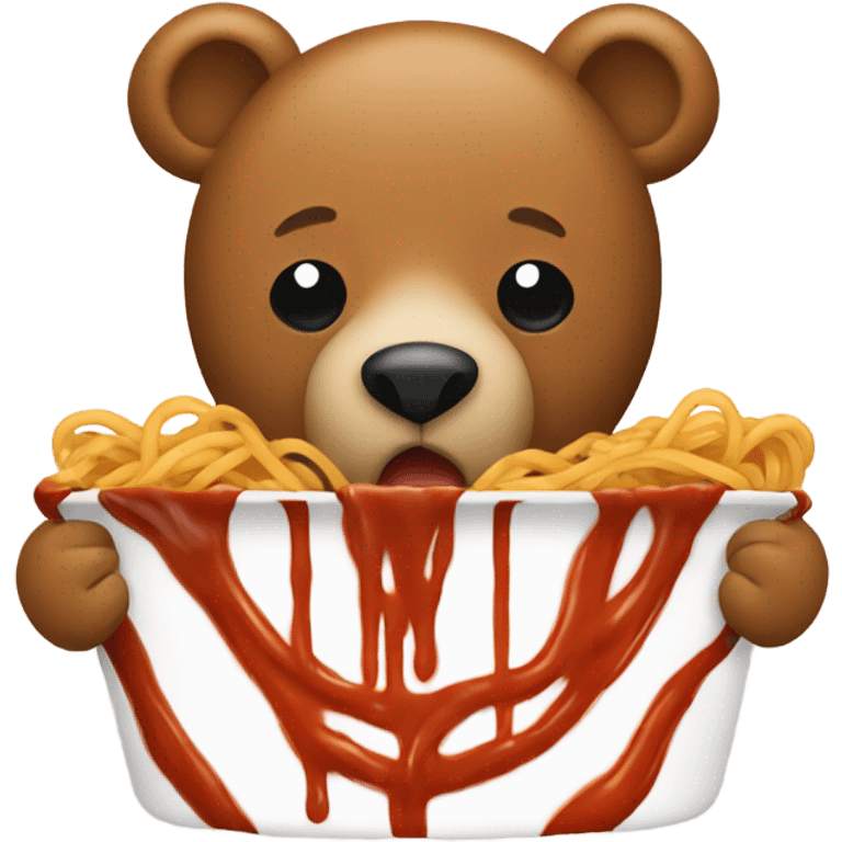 Bear eating spaghetti  emoji