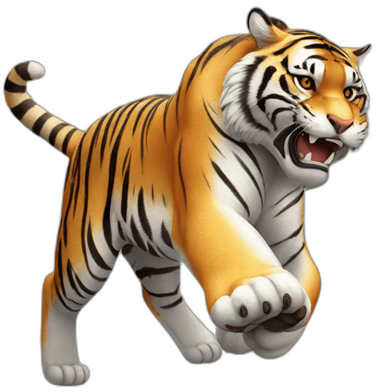 a tiger lunging at its prey emoji