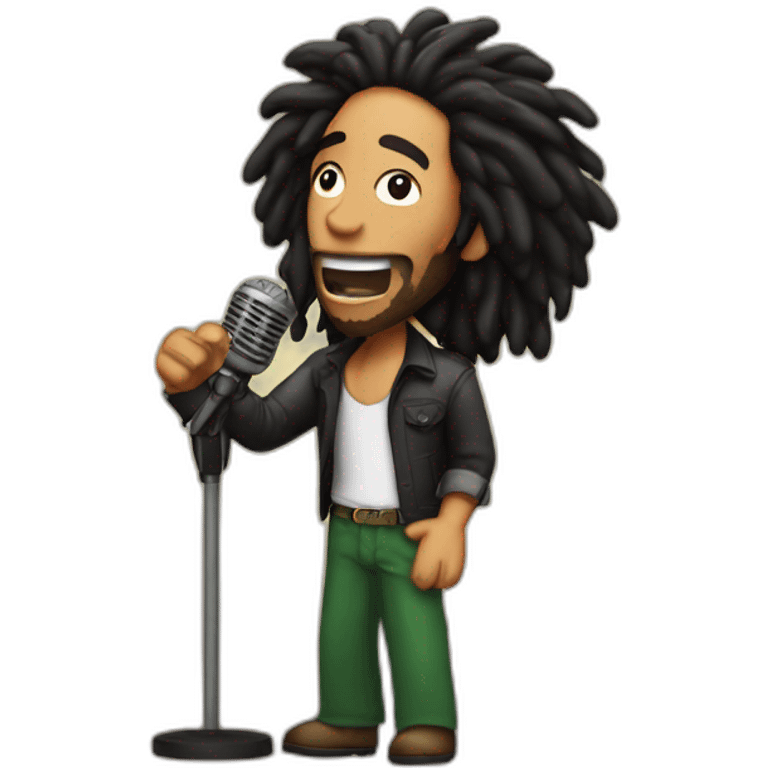 Bob Marley singing in mic emoji