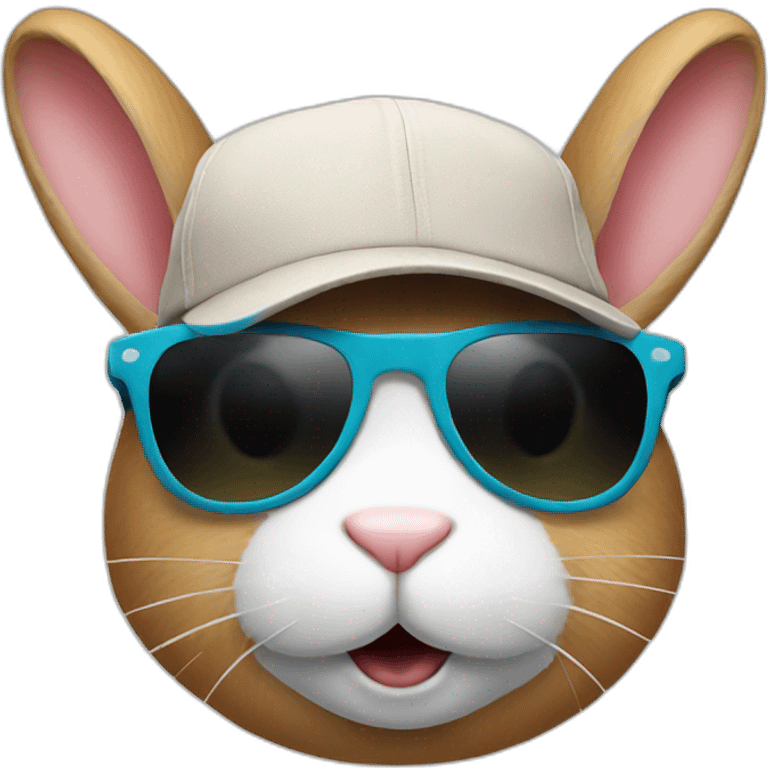 Rabbit with cap and sunglasses emoji