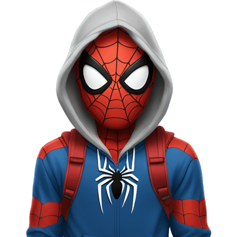 Spiderman wearing hoodie emoji