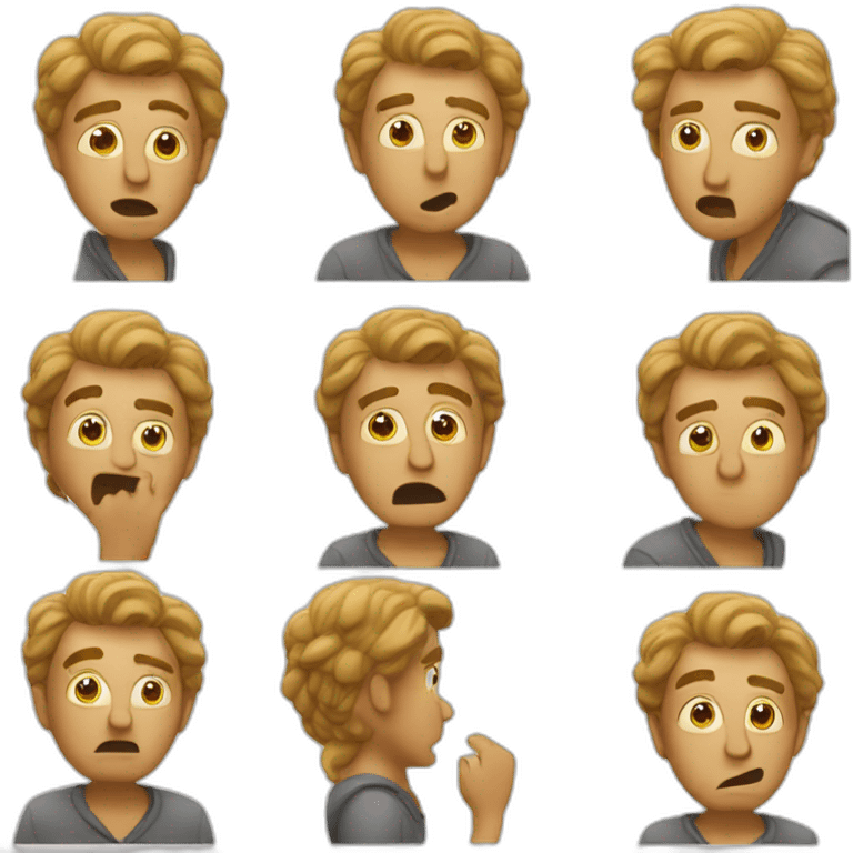 Confused guy don’t know what to do emoji