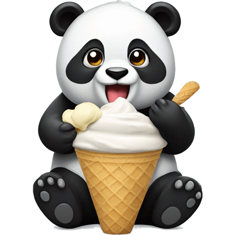 Panda eating ice cream emoji