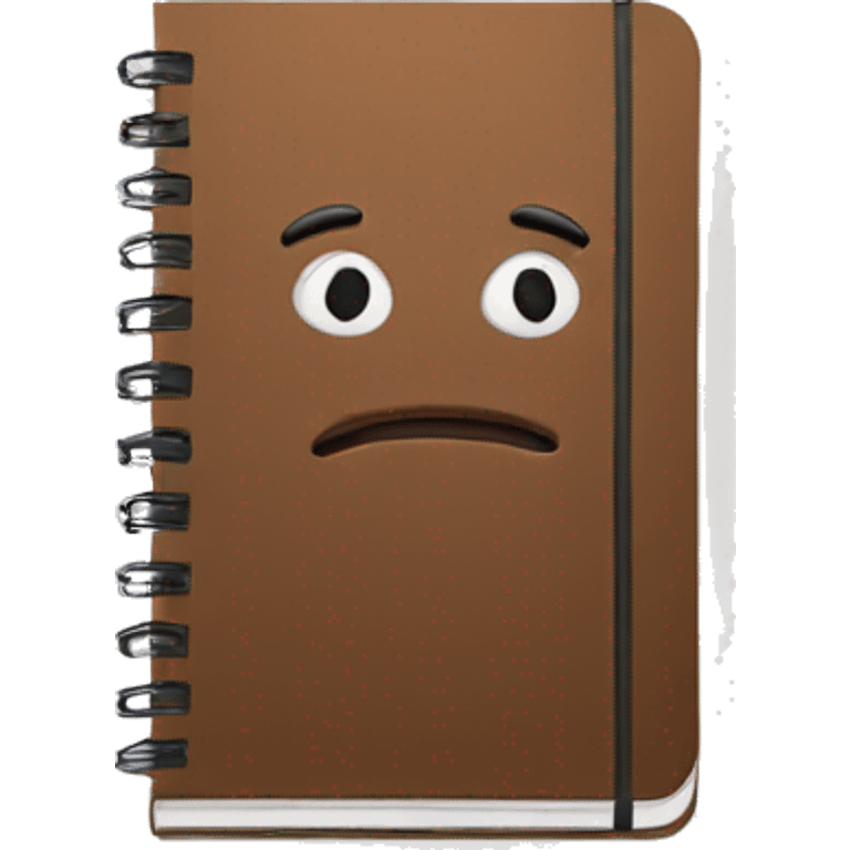 brown notebook with pen emoji