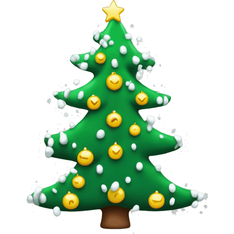 Christmas tree with white snowflakes emoji