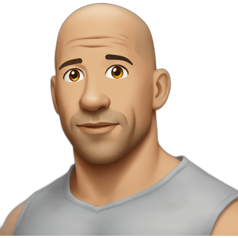 vin diesel cartoon wearing henley  emoji