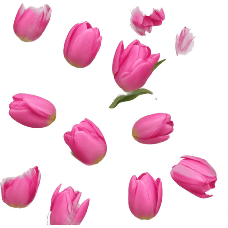 Pink tulips with a bow emoji