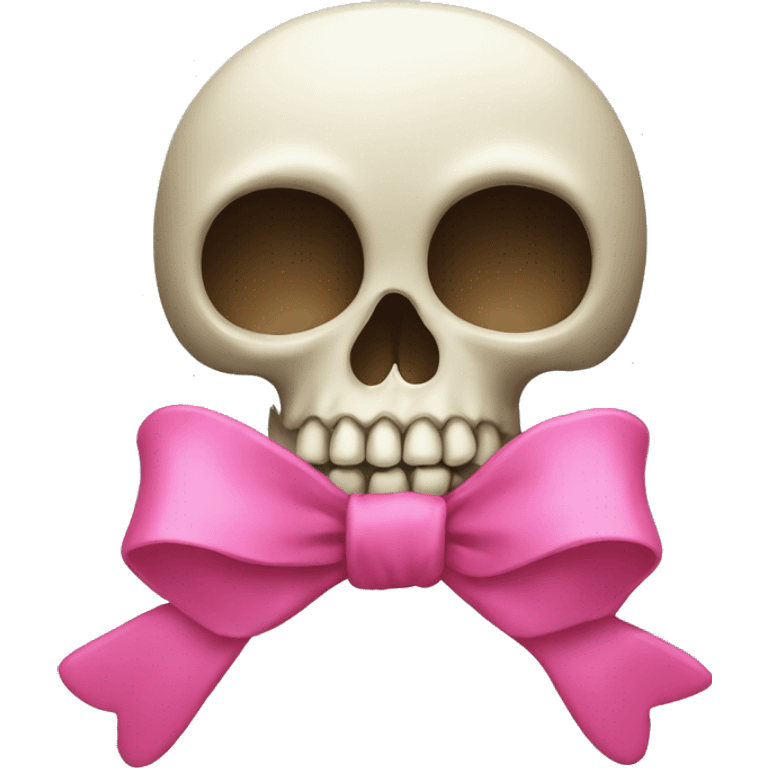 Skull with a pink bow emoji