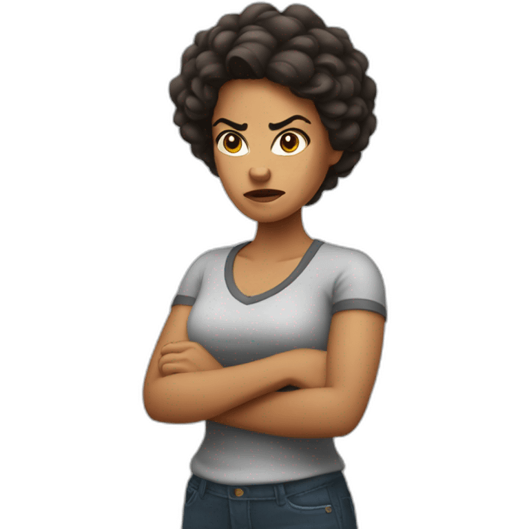 Angry latina woman with arms crossed emoji