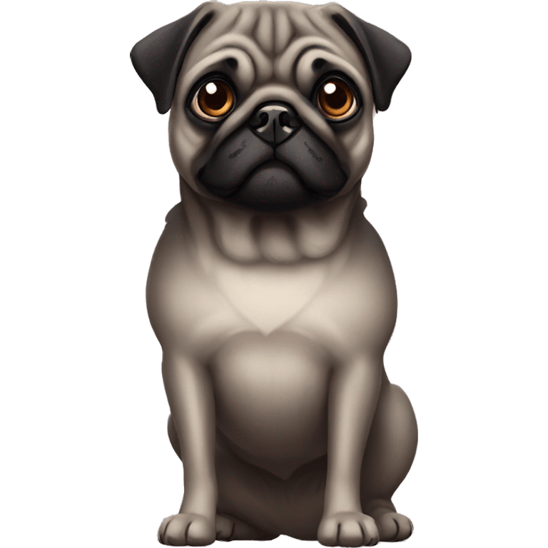 Black old pug - pug emoji