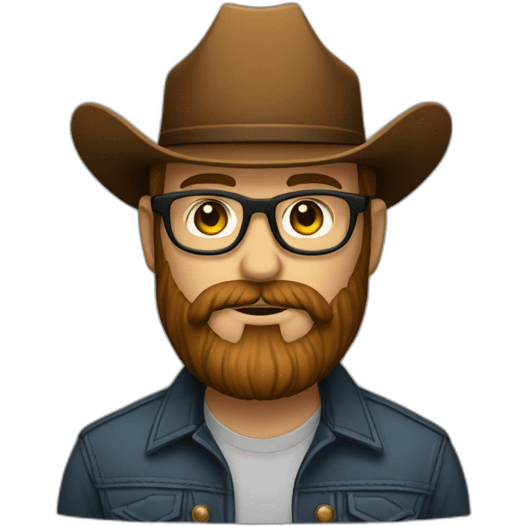 Bearded guy with glasses and cowboy hat sherrif emoji