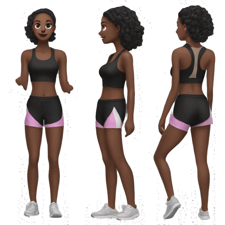 give me a gym black short for women emoji emoji