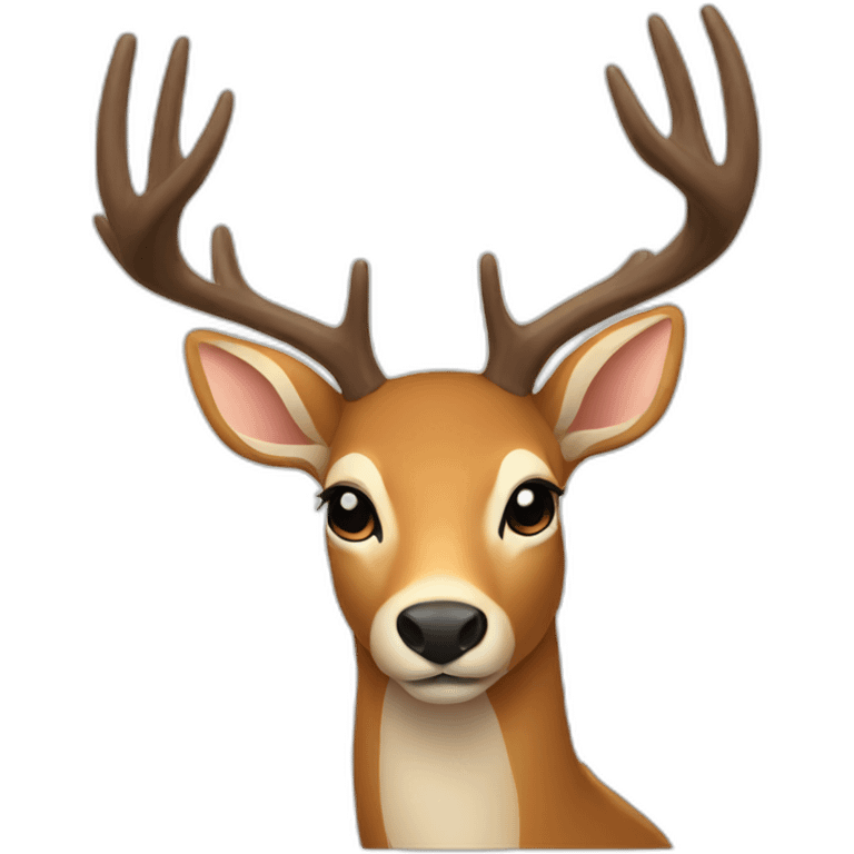 A deer with a raised hand  emoji