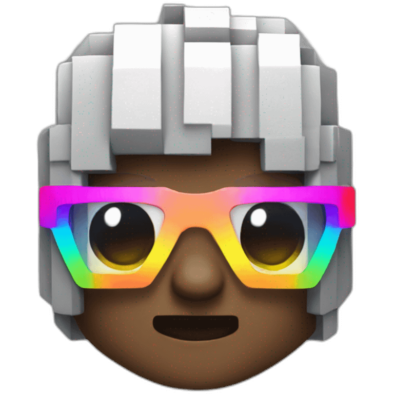 Minecraft person with rainbow glasses emoji