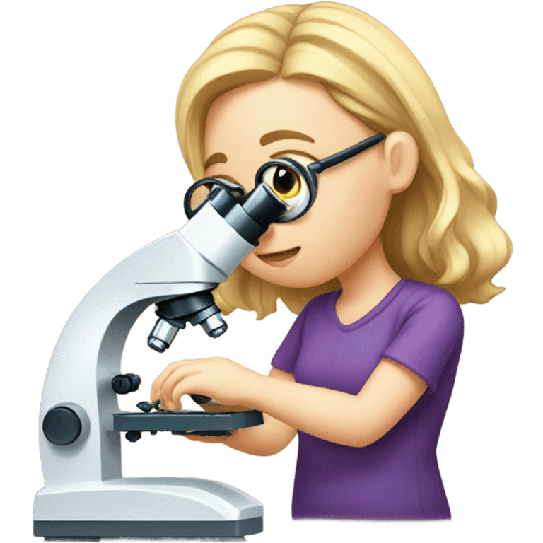 white girl searching with microscope emoji