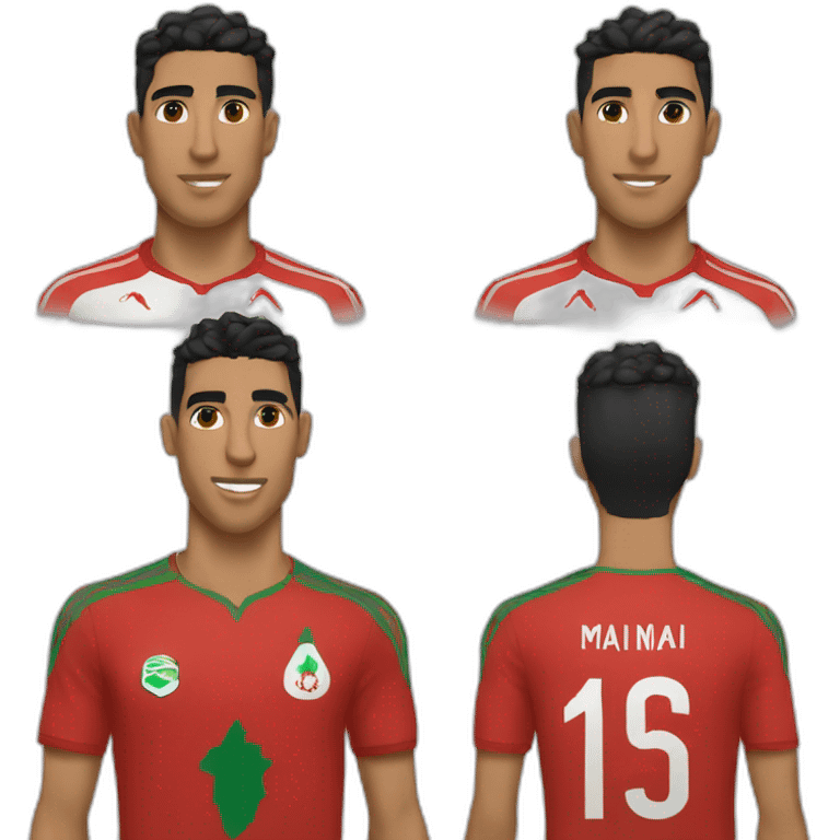 Hakimi avec le maillot du maroc emoji