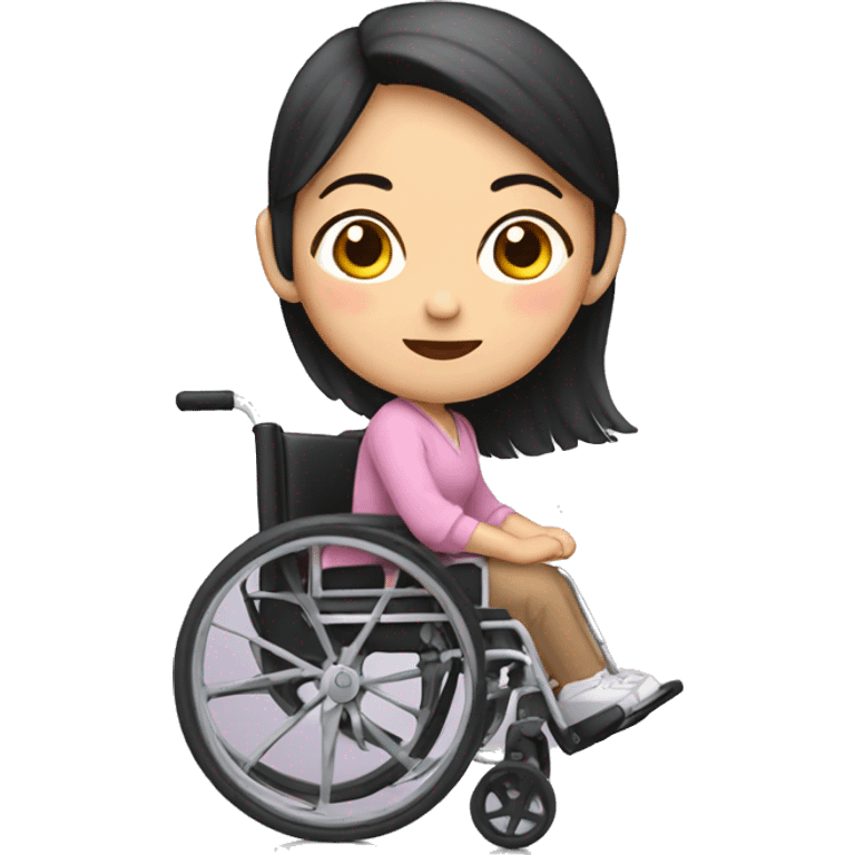 asian girl with wheelchair emoji