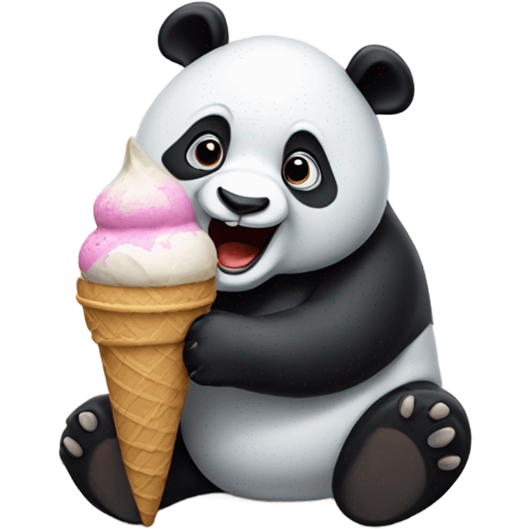 Panda eating ice cream emoji