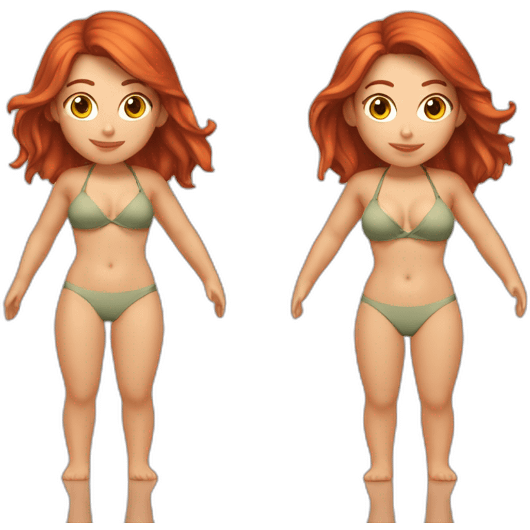 sexy-pose-soft-fit-caucasian-woman-tan-bikini-(beach-body)-bed-realistic-red-hair-pokey emoji