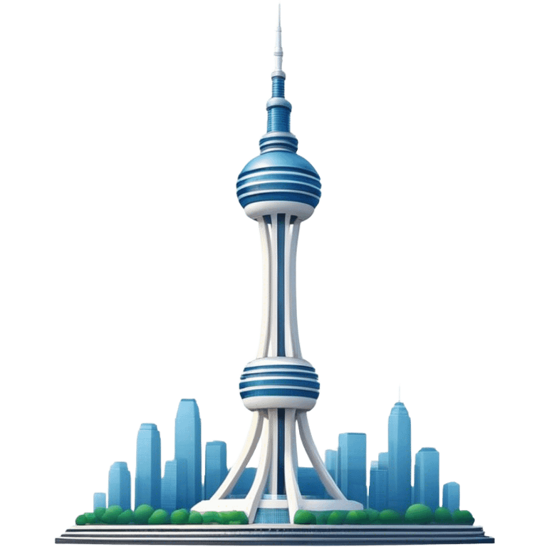 Cinematic Realistic N Seoul Tower Landmark Emoji, showcasing a futuristic tower with panoramic views rendered with sleek textures and vibrant, modern lighting. emoji