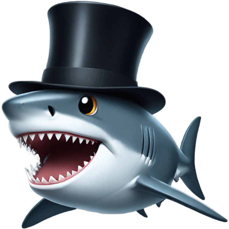 Shark with a top hat emoji