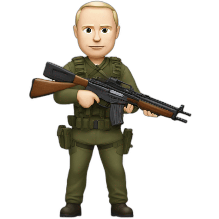 Vladimir poutine avec un fusil emoji