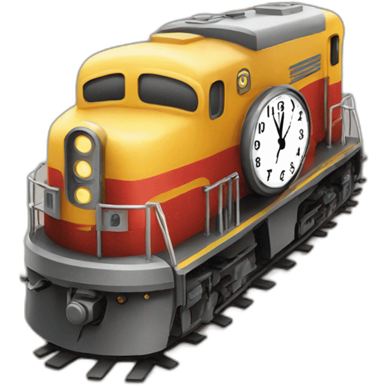 Train with clock emoji