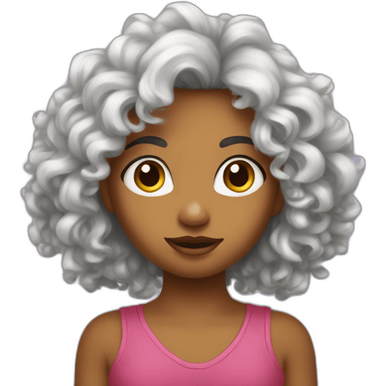 Fille métisse cheveux bouclés emoji