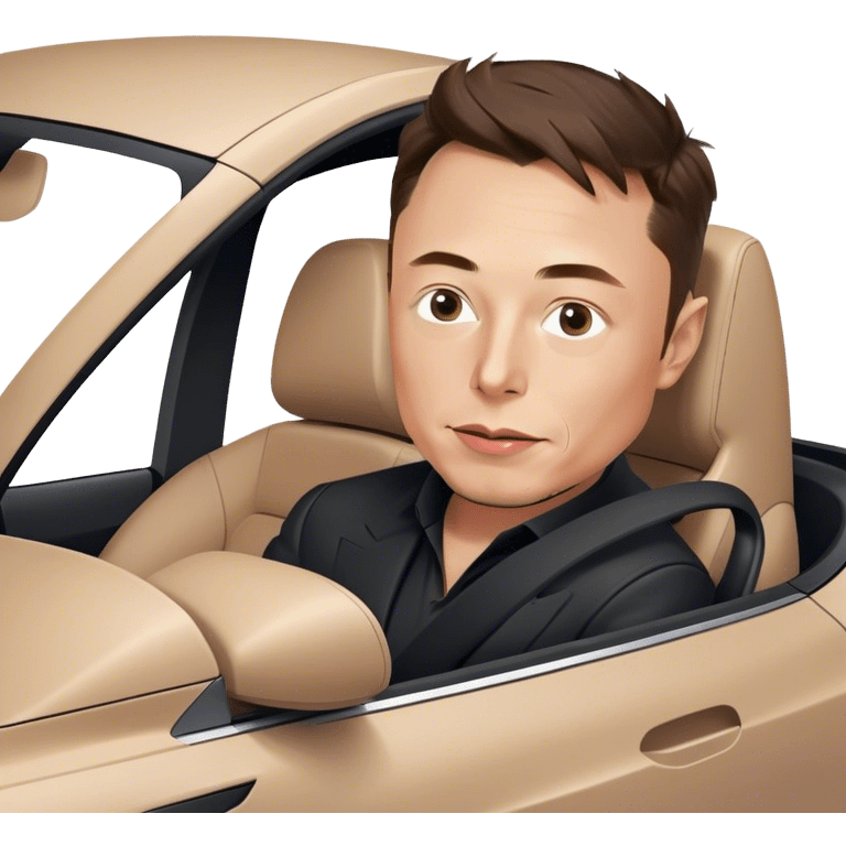 Elon musk in a tesla car emoji