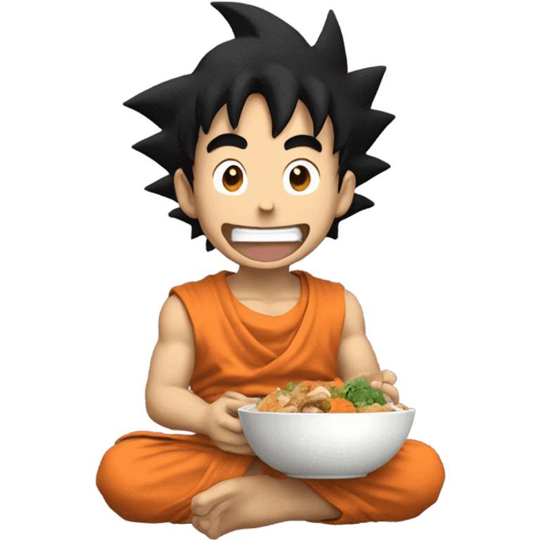 Goku eating emoji