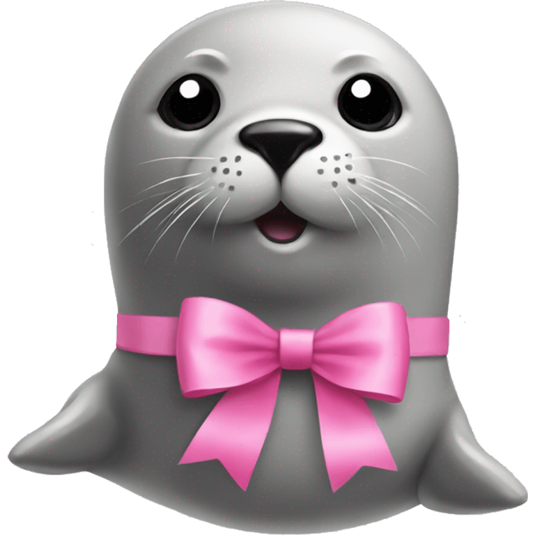 Seal with a pink bow emoji