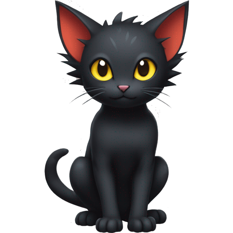 Cool Cute Edgy Black Dark Chibi Cat-Noibat-Noivern-Litten-Pokémon-Fakémon-hybrid emoji