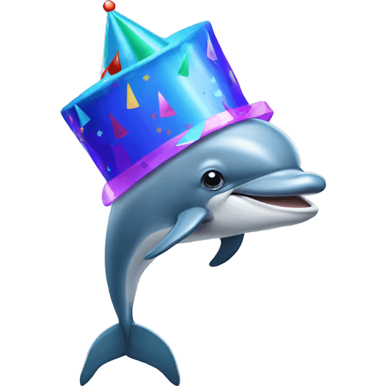 dolphin with a party hat emoji